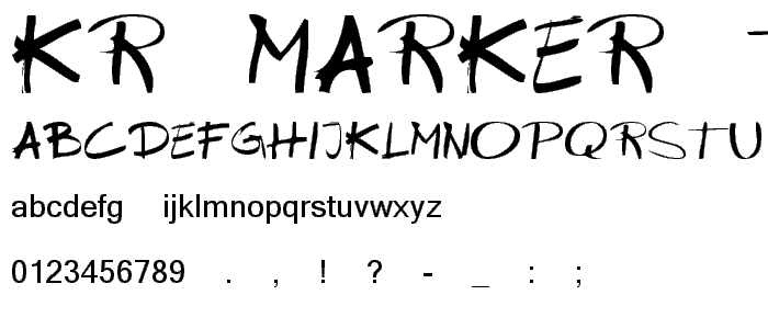 KR Marker Thin font